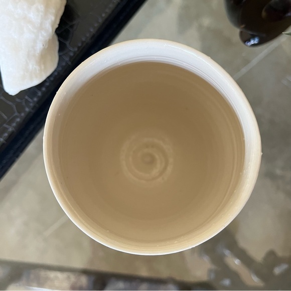 Artisan Signed Pottery Vase Leaf Flower Relief Botanical Art - Picture 5 of 11